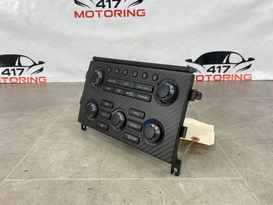 2013 Nissan GTR R35 HVAC Carbon Dash Radio Climate Control Panel GT-R OEM 0649 - Image 3 of 4