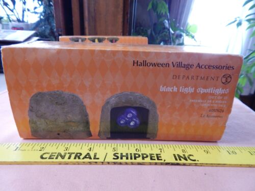DEPT. 56 HALLOWEEN BLACK LIGHT SPOTLIGHTS Set of 2, #4056724 NIB