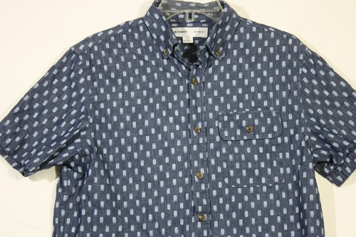 Old Navy Shirt Short Sleeve Button Up Blue Relaxed Fit Small - Picture 2 of 8