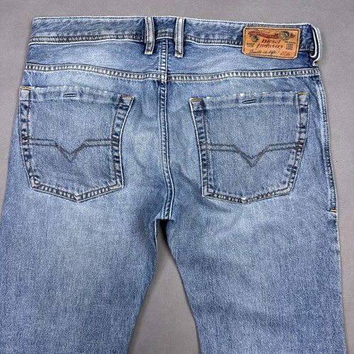 Diesel Jeans Mens 31x32 Blue Zatiny Bootcut 0800Z Light Washed Out Faded Pants - Picture 7 of 22