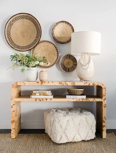 Binga African Art Wall Tonga Basket Woven Wicker Rattan Set of 5 Boho Decor - Photo 1 sur 12