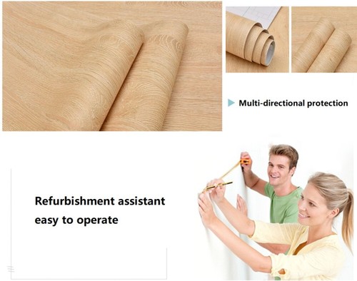 1 Roll Pvc Oil-proof Wood Grain Sticker Self-adhesive Wallpaper For Kitchen Coun - Picture 7 of 54