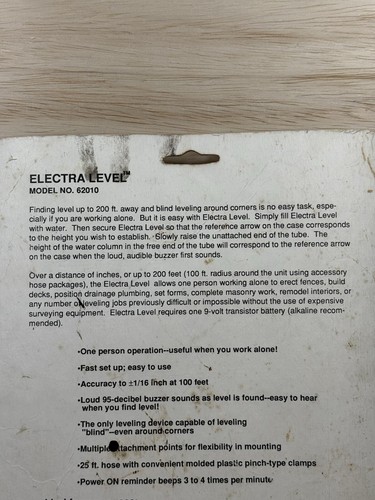 Zircon Electra Level Electronic Water Level - Model 62010 Made In U.S.A. Sealed - Picture 9 of 11