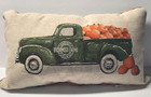 Oeko-Tex Fall Themed Polyester Stuffed Pillow Truck Pumpkins Plaid Pre-owned 