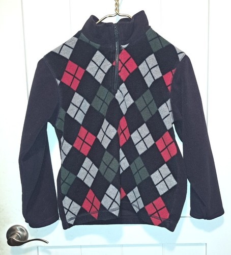 Gymboree Boy's Argyle Quarter Zip Pullover Medium 7/8 - Picture 1 of 5