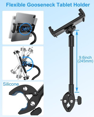 Schwanenhals Spinning Bike Tablet Halterung Laufband Tablet Halter Fitnessstu... - Bild 5 von 9