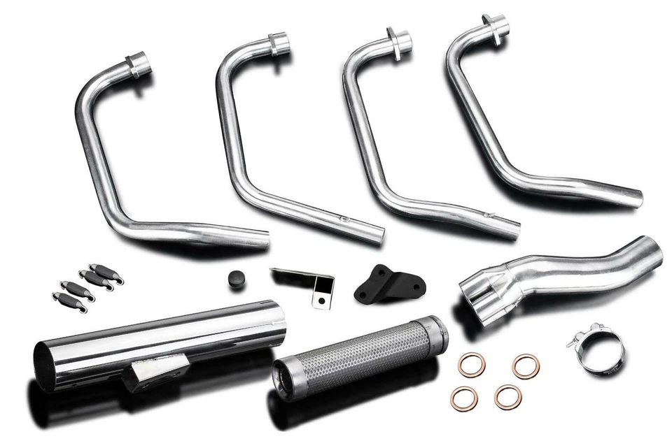 Silenciador recto sistema de escape Delkevic Full 4-1 Suzuki GS750 GS1000E 80-82 Foto 2 de 4