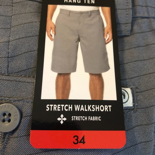 Neu mit Etikett Herren Hang Ten Walk kurze Stretch Stoff Komfort flache Frontshorts Größe 34 - Bild 5 von 9