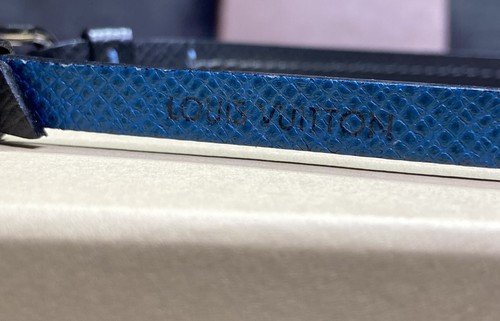 Louis Vuitton Taiga Leather Double Bracelet Black/Blue, Comes With Box - Picture 3 of 15