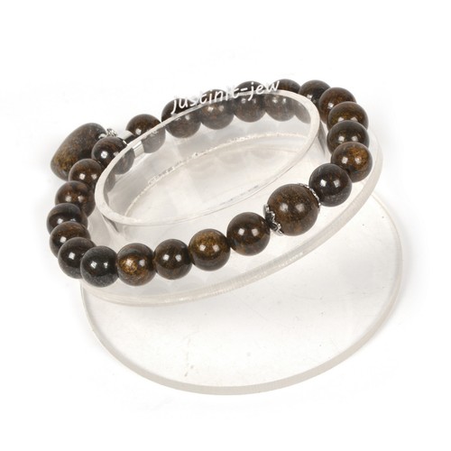 8mm Fashion Round Gemstone Beads Heart Stretchable Bracelet 7 inch - Picture 122 of 223