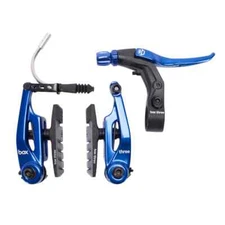BOX COMPONENTS BMX MINI V-BRAKE KIT BOX THREE WITH LEVER AND CABLE 85MM BLUE
