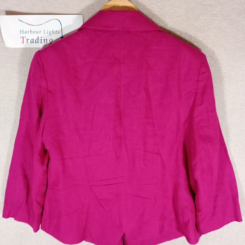 CC Country Casuals giacca/cappotto donna colore rosa caldo 100% lino 16 designer - Foto 10 di 13