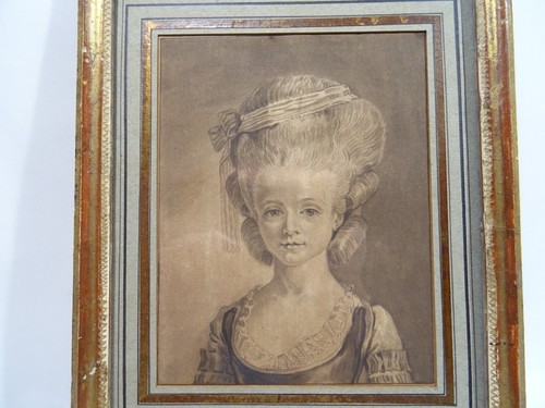 ANCIENNE GRAVURE JEUNE FILLE BOURGEOISE XVIII EME SIECLE OLD ENGRAVING - Picture 3 of 7