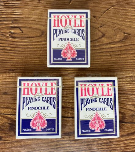 VTG Hoyle Pinochle Playing Cards Blue Nevada Hoyle Stamp No 1211 NEW & SEALED X3