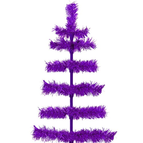 5FT Shiny Purple Tinsel Christmas Tree Metal Stand Included 60in Tall - Picture 3 of 3