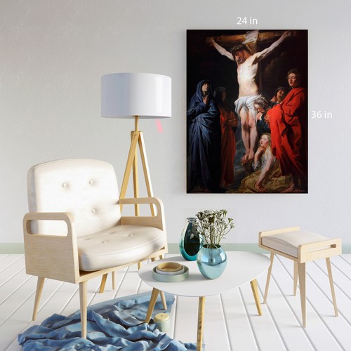 Crucifixion by Jacob Jordaens Canvas Wall Art Ready To Hang - Picture 6 of 6