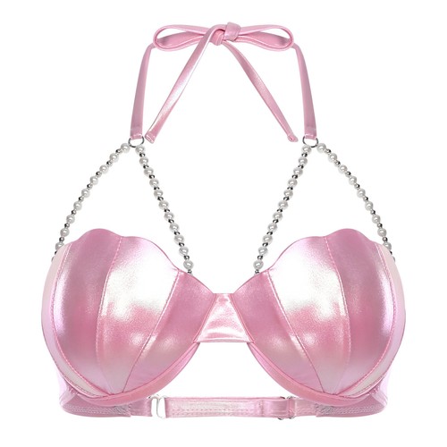 Womens Sexy Shape Bra Top Pearl Body Pads Bikini Bralette Festival Beach Party - Picture 31 of 86