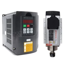 【US】Square 2.2KW ER20 CNC Router Air cooling Spindle Motor + HUAN YANG Inverter
