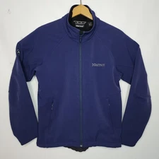 MARMOT Full Zip Fleece Lined  Jacket Soft Shell Blue - Men's Small