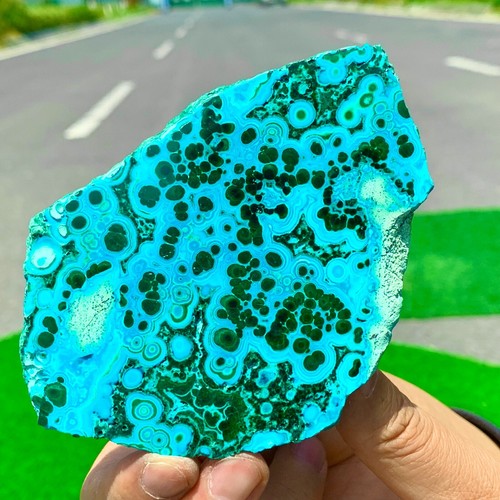 196G Natural Chrysocolla/Malachite transparent cluster rough mineral sample - Picture 2 of 24
