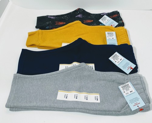 Cat & Jack Toddler Boys Fleece Pull-On Pants 12 Months 4PK (2 Joggers & 2 Pants) - Picture 2 of 11