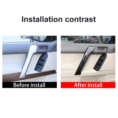 Black Ash Wood Door Handle Cover For Toyot@ Land Cruiser Prado FJ150 150 2010-18 - Picture 3 of 10