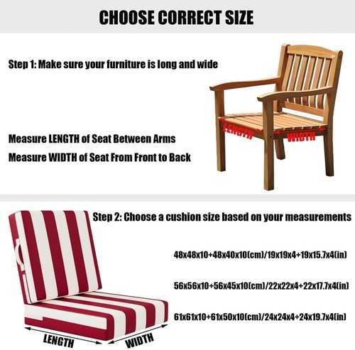 Waterproof Outdoor Chair Cushion Set Patio Furniture Deep Seat Back Cushions Pad - Picture 28 of 80