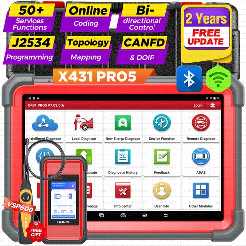 🔥2025 LAUNCH X431 PRO5 Car Diagnostic Scanner J2534 Programming Key Coding - Picture 1 of 18