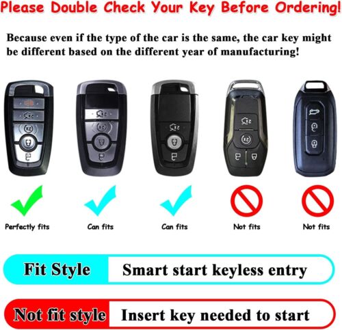 EASYANT Leather Car Key Fob Cover Fit for Ford F-150 Mustang Remote Keyless Entr - Picture 2 of 14