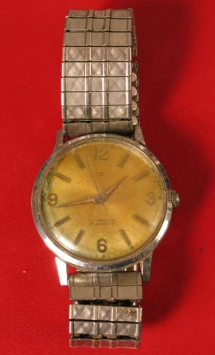 VINTAGE WESTCLOX 17 JEWELS AUTOMATIC SILVER TONE MENS WATCH WRISTWATCH !