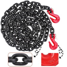 G80 Transport Binder Chain 1/4 Inch x 10 Feet, Equipped with G80 Chain Hook, ...