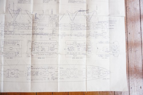 1953 Middlesex Capacity Deck Linen Shipping Plan F.S.N. Ltd Signed - Picture 5 of 7