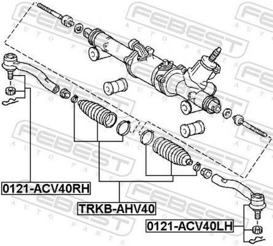 FEBEST TRKB-AHV40 Lenkmanschette Gummi für TOYOTA Camry Limousine (V4) Vorne - Bild 2 von 4