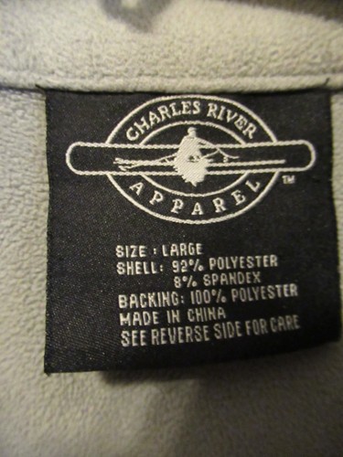 CL) Charles River Jacket Mens L Black Softshell Full Zip Fleece Lined Security - Picture 2 of 11