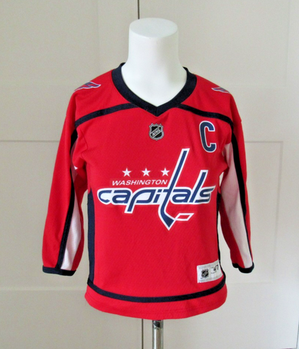 NHL Alex Ovechkin Washington Capitals #8 rot Captain Hockey Trikot Jugend Gr. 4/7
