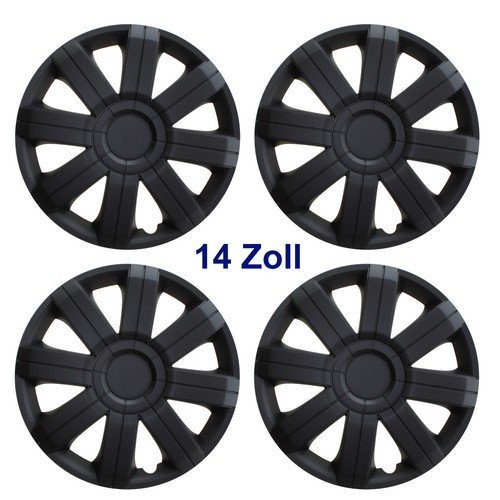 4 Stück Radkappen 14 Zoll Radzierblenden in Schwarz Radblenden Universal - Bild 2 von 5