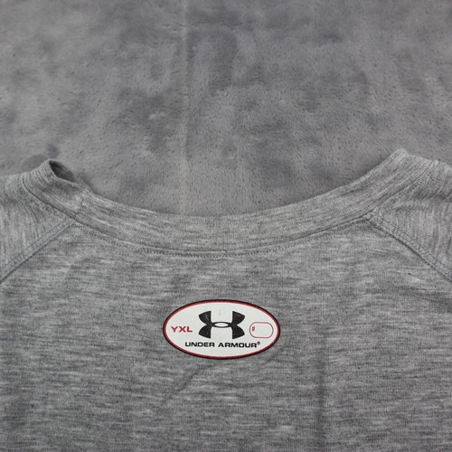 Under Armour Shirt Boys XL Gray Short Sleeve Round Neck Logo Graphic Print Tee - Picture 11 of 15