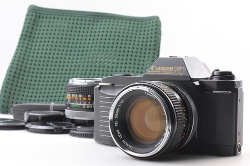 2Lens▶[N MINT] Canon T50 Film Camera + FD 50mm f1.4 + 28mm f3.5 Lens From JAPAN - Picture 1 of 24