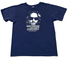 The Dude Abides T Shirt Big Lebowski Movie Quote Black Graphic Tee Size Large