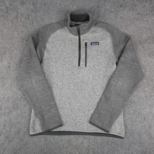 Patagonia Sweater Mens Medium Gray Better Sweater 1/4 Zip Pocket Heather Hiking