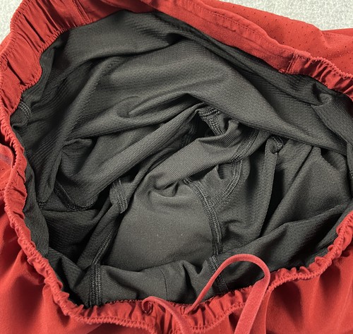 Pantalones Cortos Lululemon Surge 6" Entrepierna Para Hombre L Rojo Rendimiento 4 Vías Elastizados LM7A99S - Imagen 10 de 10