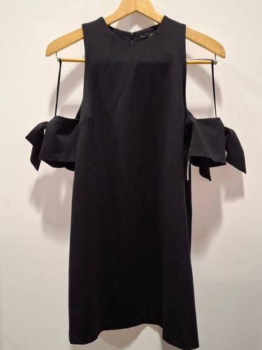 GUESS Damen Kleid schwarz Größe L Adalene Schleifenärmel