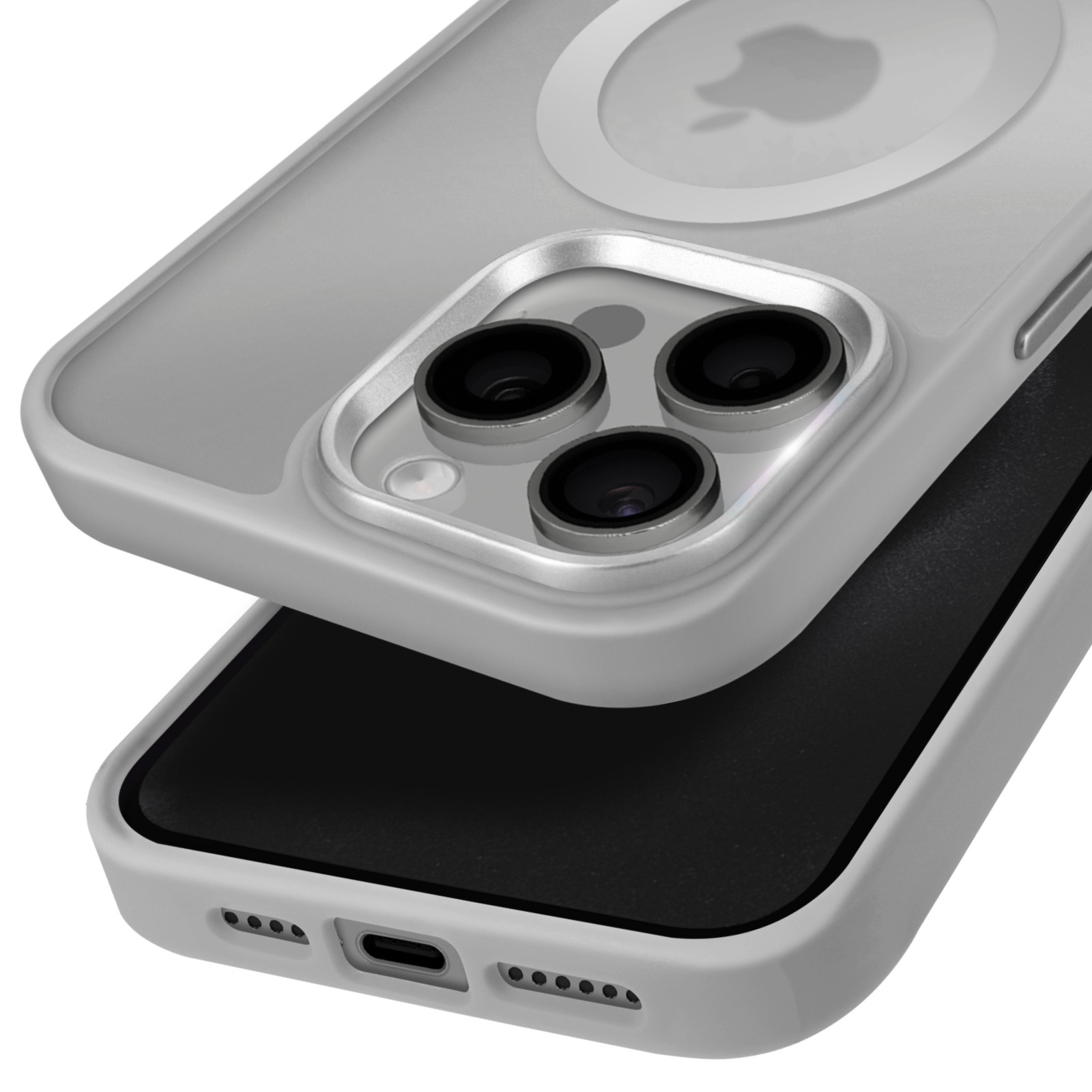 Évitez les rayures avec la coque iPhone 15 Pro fine Avizar gris - 2