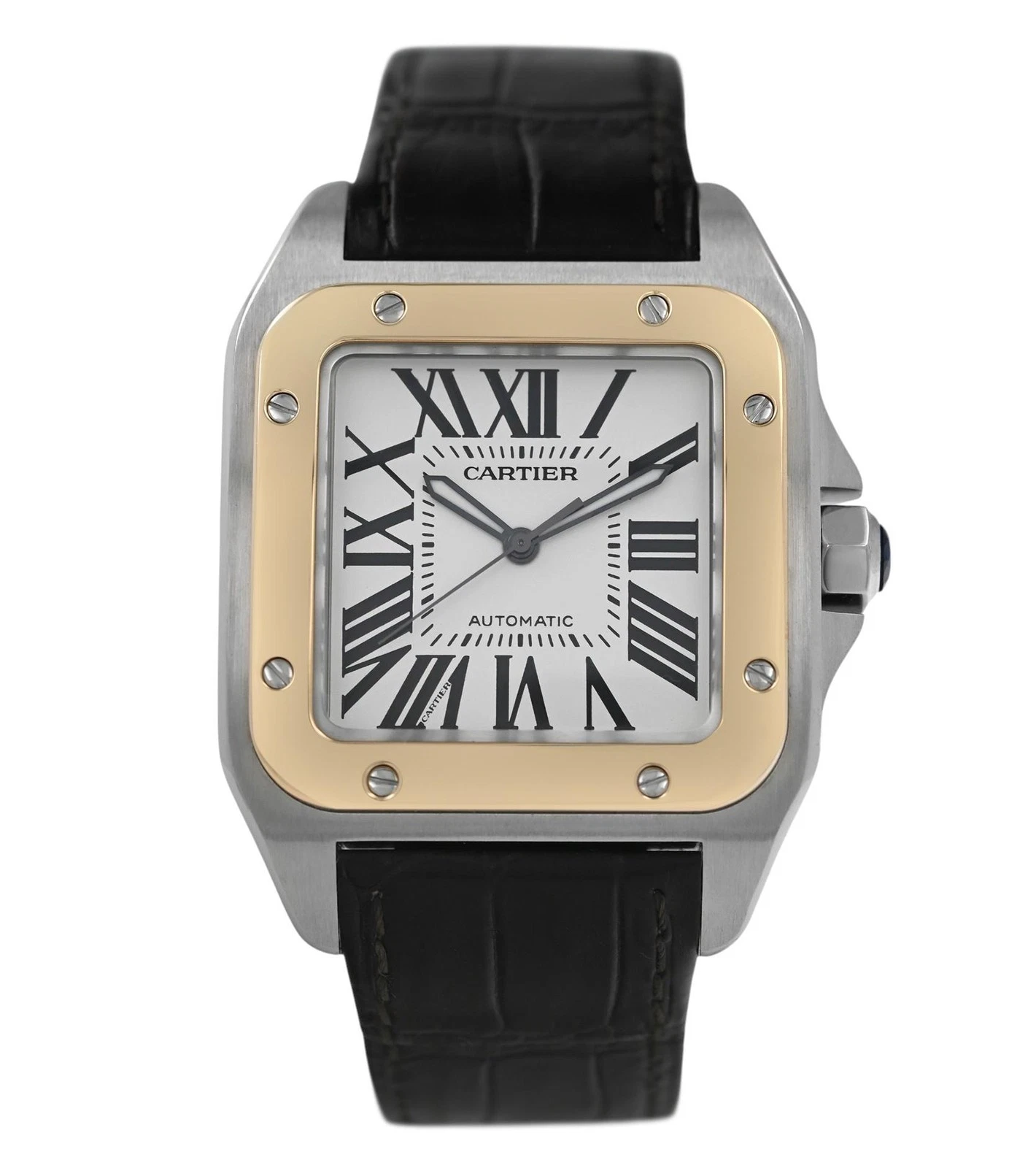 Cartier — Cartier Santos 100 2656 W20072X7 18k Gold Stainless Steel 38MM Men's Papers