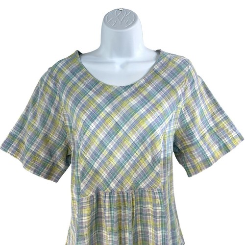 Vintage Green Mountain Mercantile Vermont Country Store Kleid Gr. 10 pastell kariert - Bild 2 von 15
