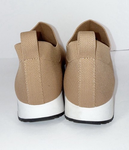 Mujer Deportiva Malla Tejida Tenis Beige 7.5/38 Tostado Caminar Calcetín Zapatos Informales Sin Corbata - Imagen 4 de 11