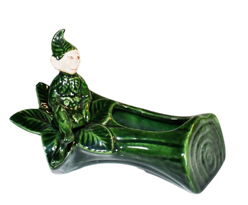 1949 Treasure Craft Christmas PIXIE ELF Elves Figurine Vase Planter Wall Pocket - Picture 5 of 14