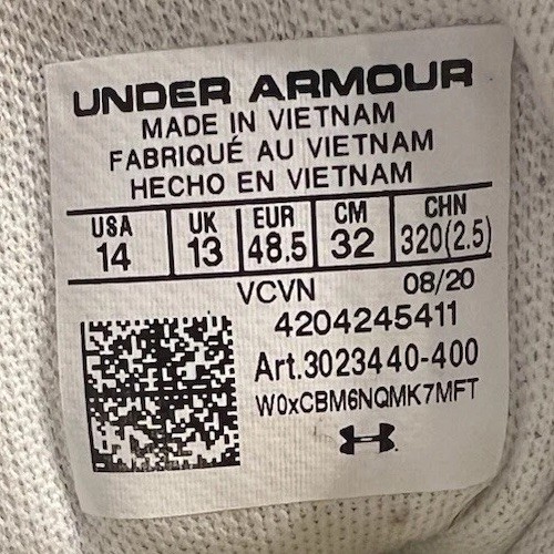 Men’s Under Armor Leadoff Mid Baseball Cleat, Royal Blue White, Size 14 Great  - Picture 5 of 5