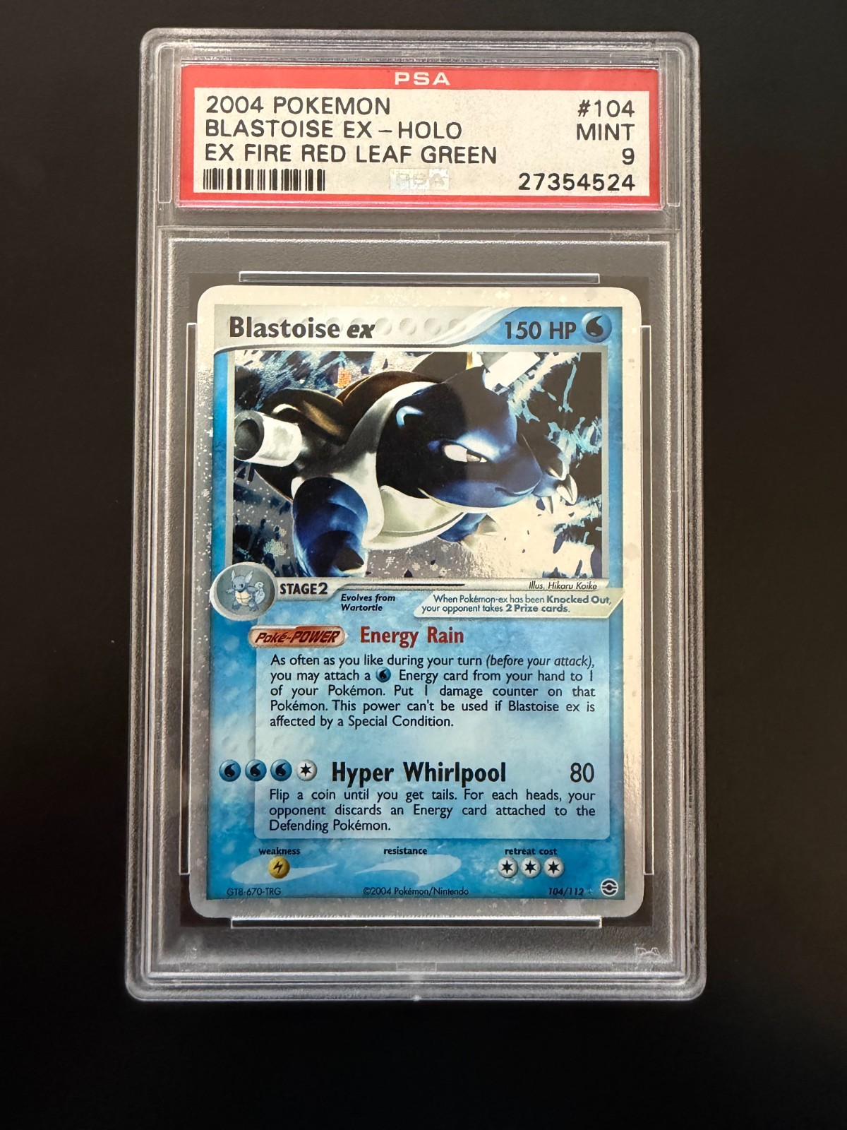 Pokemon Blastoise ex Fire Red Leaf Green Holo #104/112 PSA 9 MINT