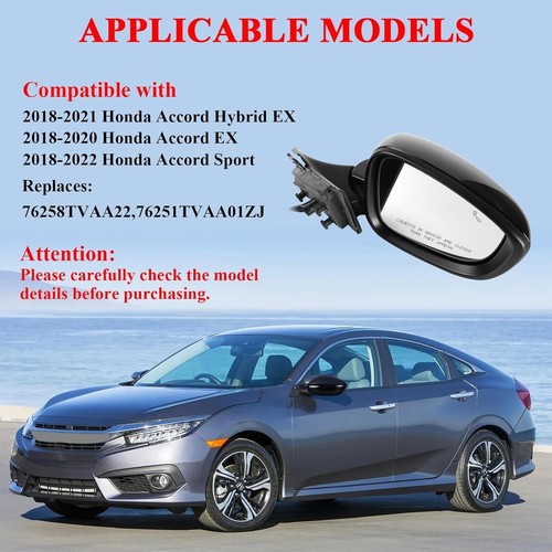 2018-2022 Honda Accord LX, Sport With Power Glass, Heated, Blind Spot Detection - Picture 2 of 6